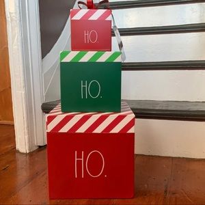 Rae Dunn HO. HO. HO. Box Stack